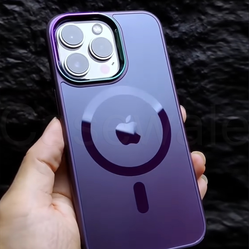 iPhone 13 Series Purple Color Magsafe Transparent Case