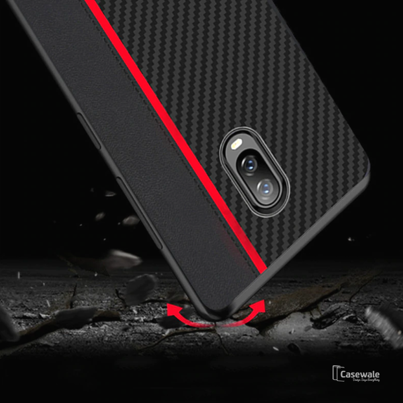Original CENMASO Carbon Fiber PU Leather Case For OnePlus 6 / 6T