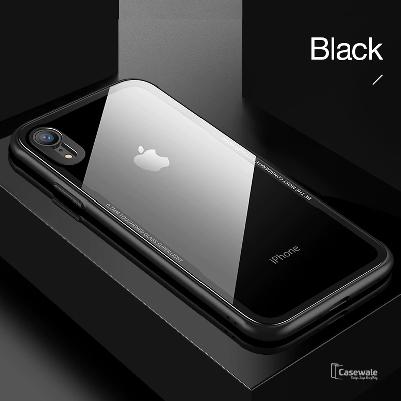 Luxury Gorilla Glass Transparent Glass Case For iPhone XR [Best Selling Case]