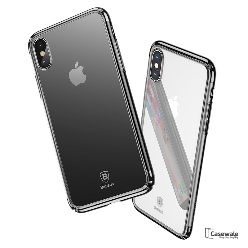 iPhone X Luxury Plating Hard Plastic Transparent Case [New Edition]