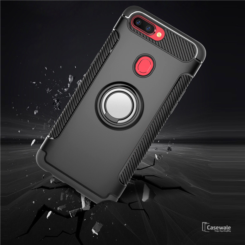 Luxury Armor Magnetic Car Holder Case for Oppo F9 Pro