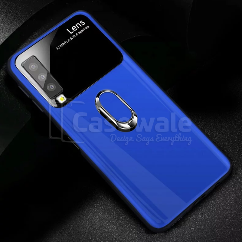 Luxury Mirror Effect Ring Bracket Phone Case for Galaxy A70