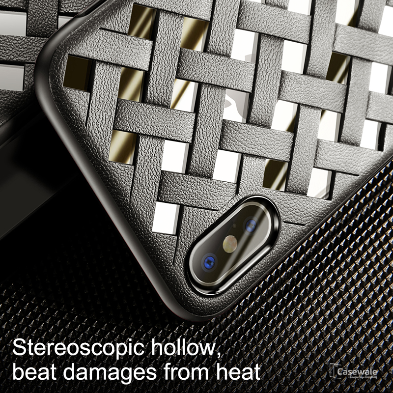 Luxury Grid Weave Hollow Ultra Thin Case for iPhone X