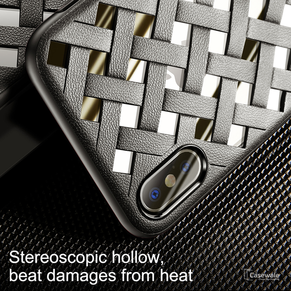 Luxury Grid Weave Hollow Ultra Thin Case for iPhone X