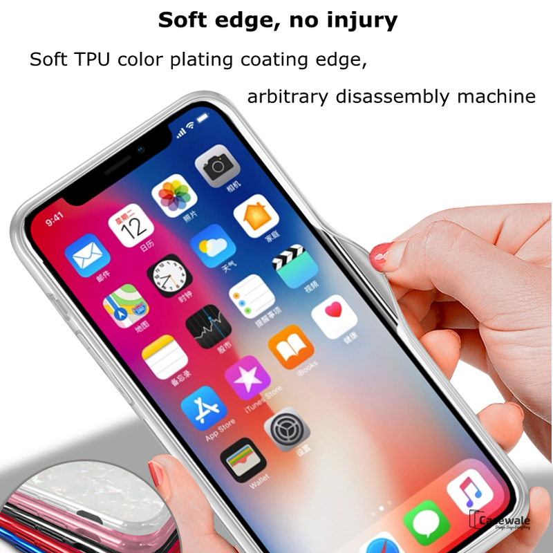 Luxury Marble Pattern Tempered Glass Case For iPhone XS