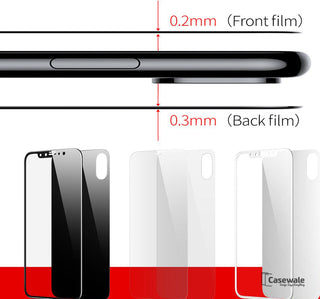 iPhone X 5D Round Curved Edge Tempered Glass Front+Back Protector