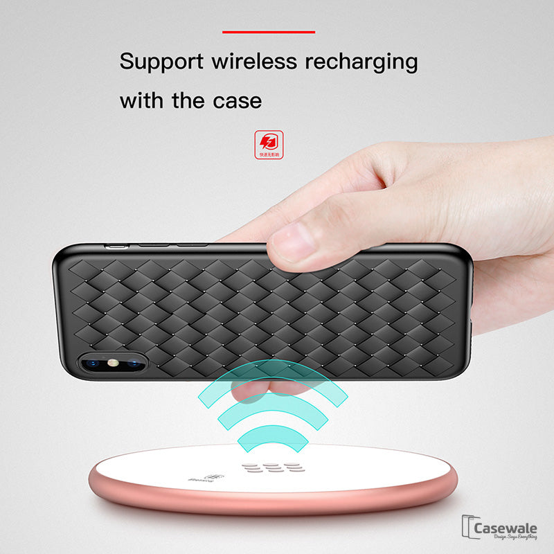 Luxury Grid Weaving Ultra Thin Protective Case for iPhone XS Max