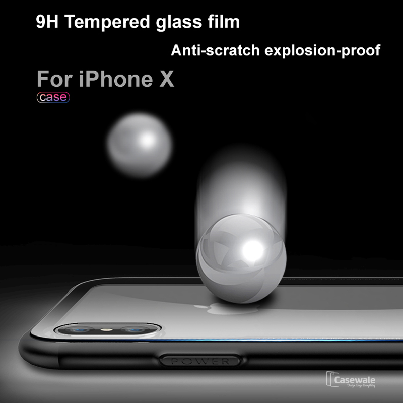 Luxury Black & Red Transparent Glass Case For iPhone X [Best Selling Case]