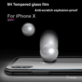 Luxury Black & Red Transparent Glass Case For iPhone X [Best Selling Case]