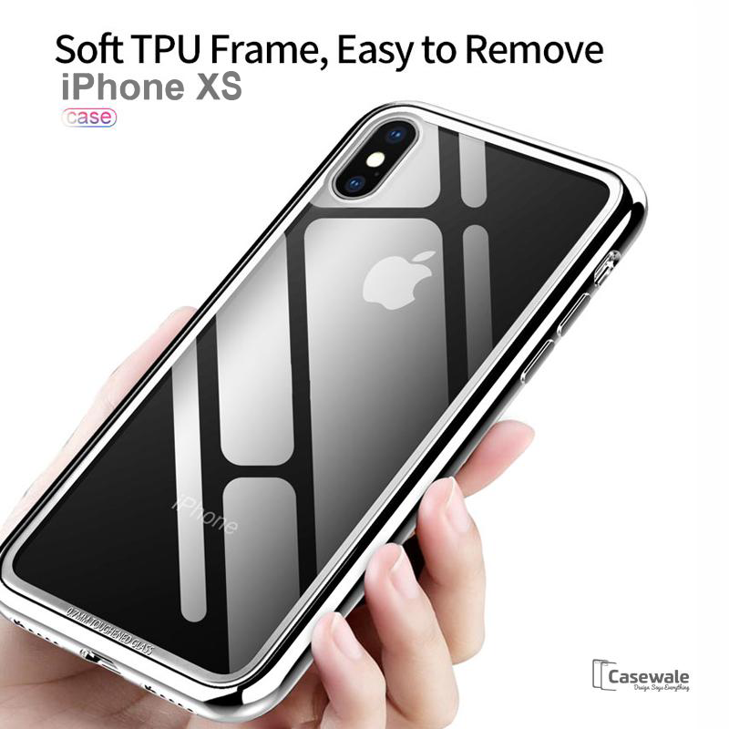 Luxury Crome Series 9H Glass Case for Apple iPhone XS