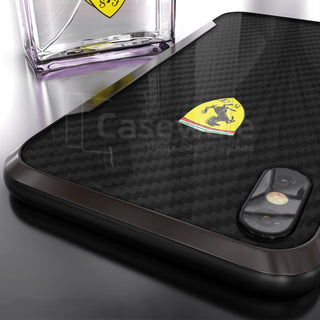 Ferrari Track Racing Shield Carbon Effect Case for iPhone X