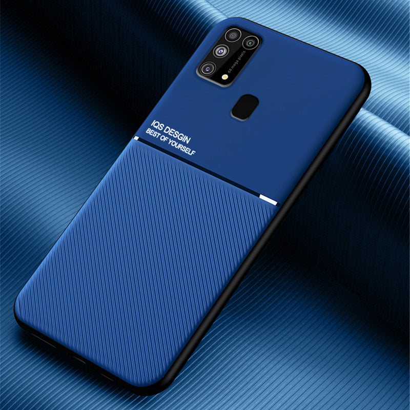 IQS Design Soft Leather Texture Case with Magnetic Car Vent For Galaxy M31