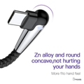 Baseus 90 Degree Lighting USB Type C Cable For Samsung