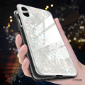 Magnetic Marble Auto-fit Tempered Glass Case for iPhone XS