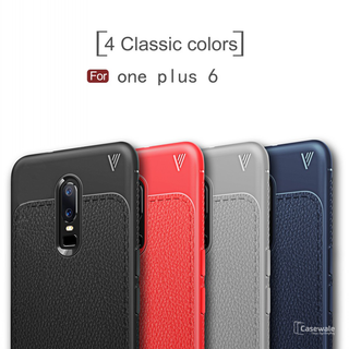 Luxury V TPU Leather Full Protection Phone Case for OnePlus 6