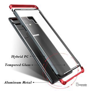 LUPHIE Aluminium Transparent Gorilla Glass Case for Galaxy Note 9
