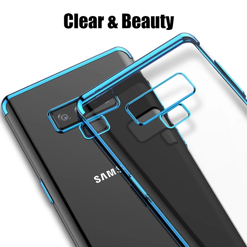 High-end Fashion Transparent Plated Phone Case for Galaxy Note 9