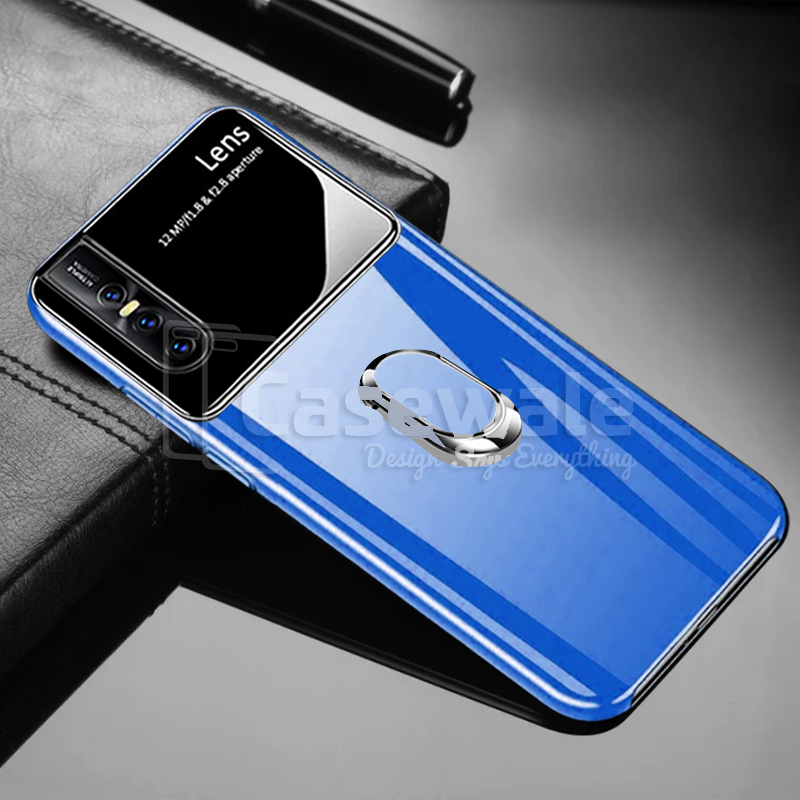Luxury Mirror Effect Ring Bracket Phone Case for VIVO V15 Pro