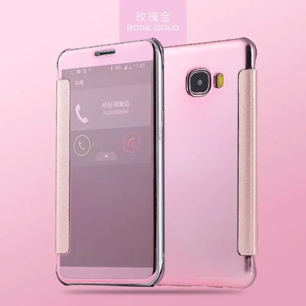 Galaxy J7 Prime Mirror Plating Flip Case