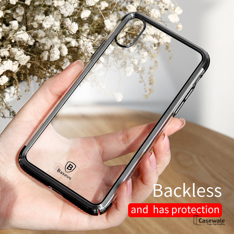 iPhone X Luxury Plating Hard Plastic Transparent Case [New Edition]
