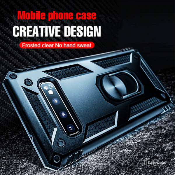 Luxury Armor Car Holder Ring Soft Case for Galaxy S10/ S10 Plus