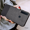 Dual Color Leather + Natural Cloth Texture Case For Galaxy A9 2018