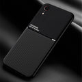 IQS Design Soft Leather Texture Case with Magnetic Car Vent for iPhone XR