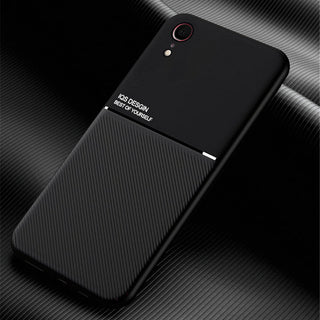 IQS Design Soft Leather Texture Case with Magnetic Car Vent for iPhone XR