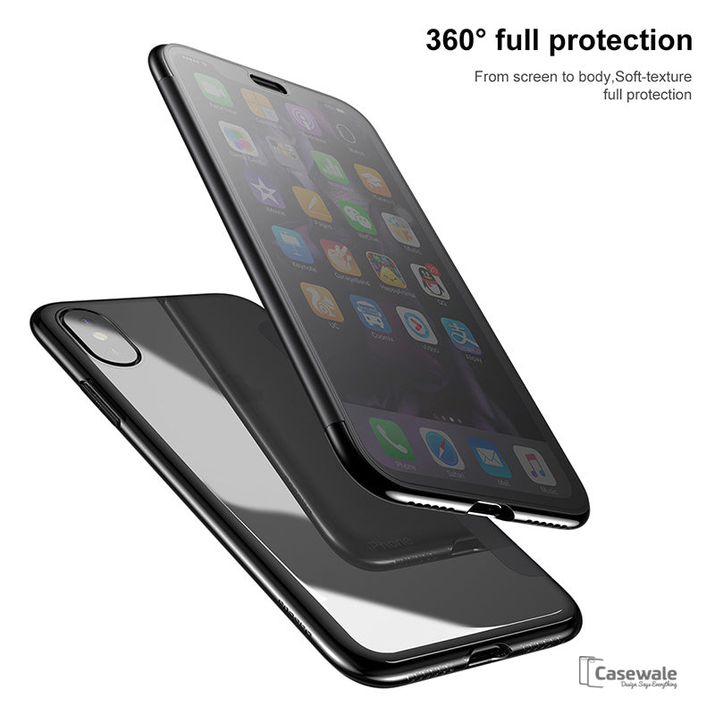 Baseus Touchable Glass Flip TPU Back Shell Case For iPhone XS