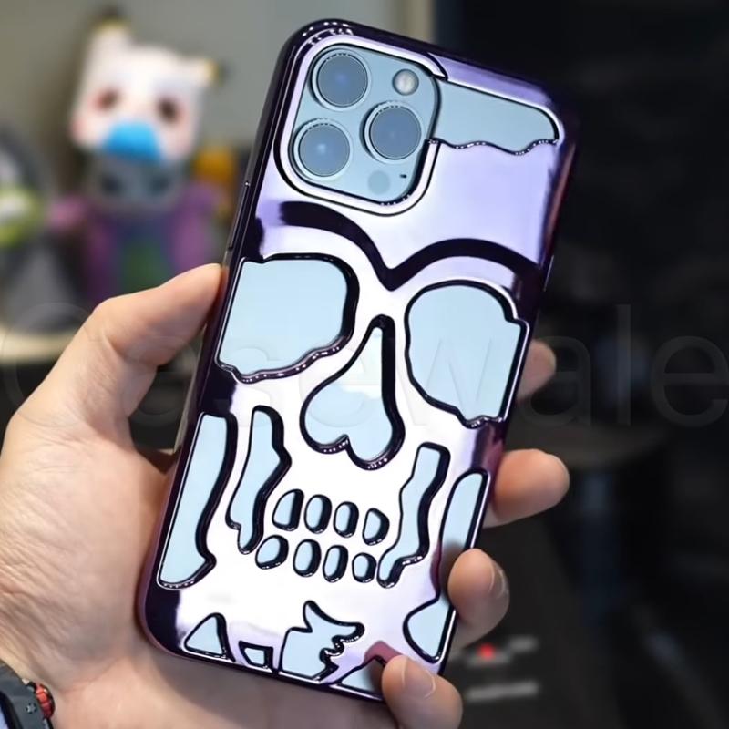 iPhone 13 Series New Electroplating Unique Skull Phone Case
