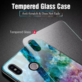 Luxury Aqua Green Pattern Glass Case for Redmi Note 6 Pro