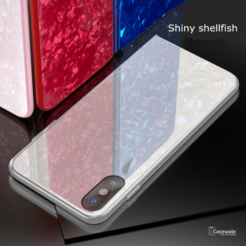 Luxury Marble Pattern Tempered Glass Case For iPhone XS