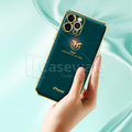 iPhone 12 Series Shiny Goat Design Electroplating Glass Case