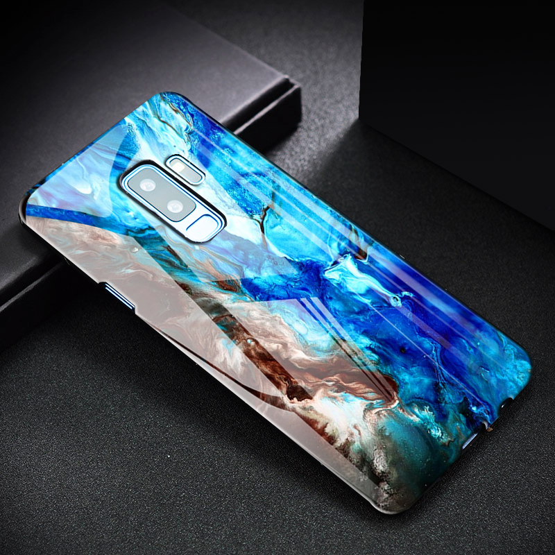 Luxury Artistic Marble Glass Case for Galaxy S9 / S9 Plus