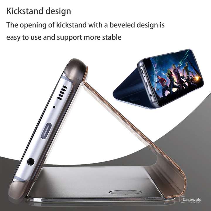 Mirror Clear View Touch Flip Case for Galaxy S10/ S10 Plus [Non-Sensor]