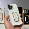 iPhone 13 Series Teddy Bear Look Kickstand Glass Case