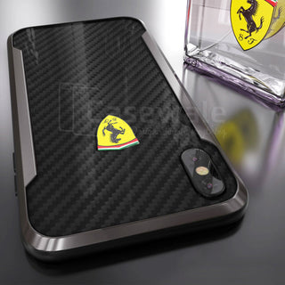 Ferrari Track Racing Shield Carbon Effect Case for iPhone X