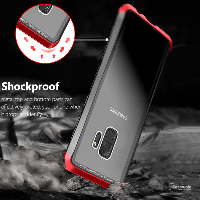 Luxury Metal Aluminum Tempered Glass Case for Galaxy S9/ S9 Plus