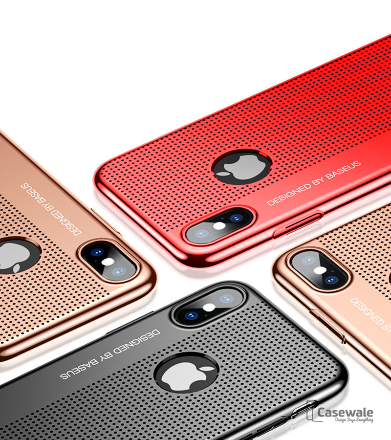 Luxury Plating Ultra Thin Hollow PC Case for Apple iPhone X