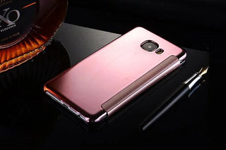 Galaxy J7 Prime Mirror Plating Flip Case