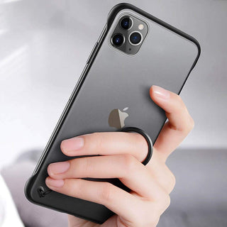 Luxury Frameless Semi Transparent Ring Finger Case for iPhone 11 Series