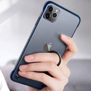 Luxury Frameless Semi Transparent Ring Finger Case for iPhone 11 Series