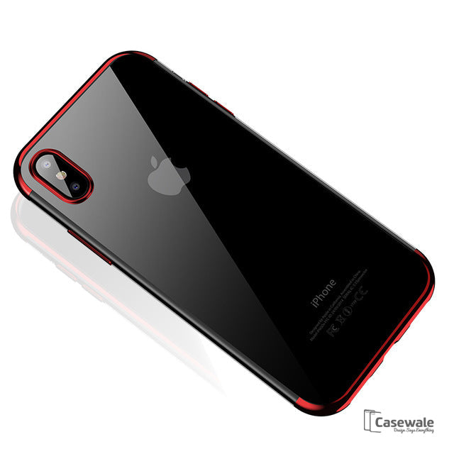iPhone X High-end Fashion Transparent Plated Mobile Phone Case