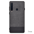 Dual Color Leather + Natural Cloth Texture Case For Galaxy A9 2018
