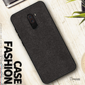 Dual Color Leather + Natural Cloth Texture Case For Mi Poco F1