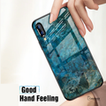 Luxury Aqua Green Pattern Glass Case for Vivo V11 Pro