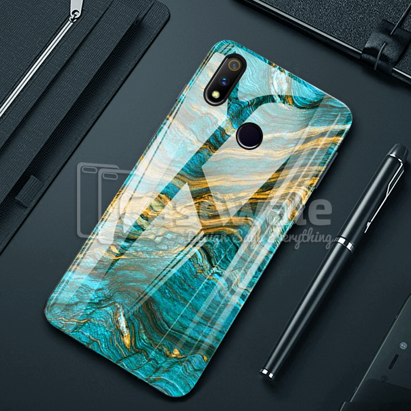Luxury Artistic Marble Glass Case for Oppo Realme 3 Pro