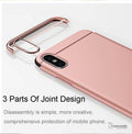 Luxury Gold Plating 3 in 1 Hard Case for Apple iPhone X