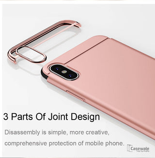 Luxury Gold Plating 3 in 1 Hard Case for Apple iPhone X