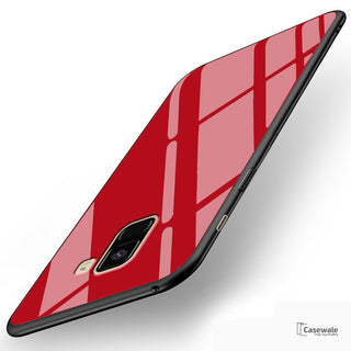 Luxury Tempered Glass Full Protective Case for Galaxy A8 Plus